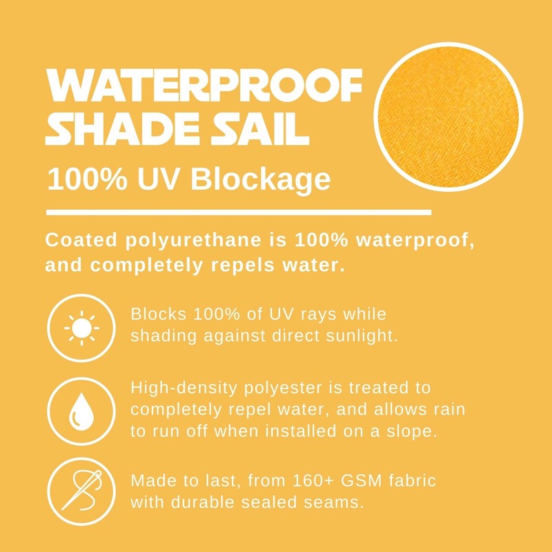 Rectangle or Triangle Waterproof Sun Shade Sail UV Block Canopy Shade in Yellow gallery