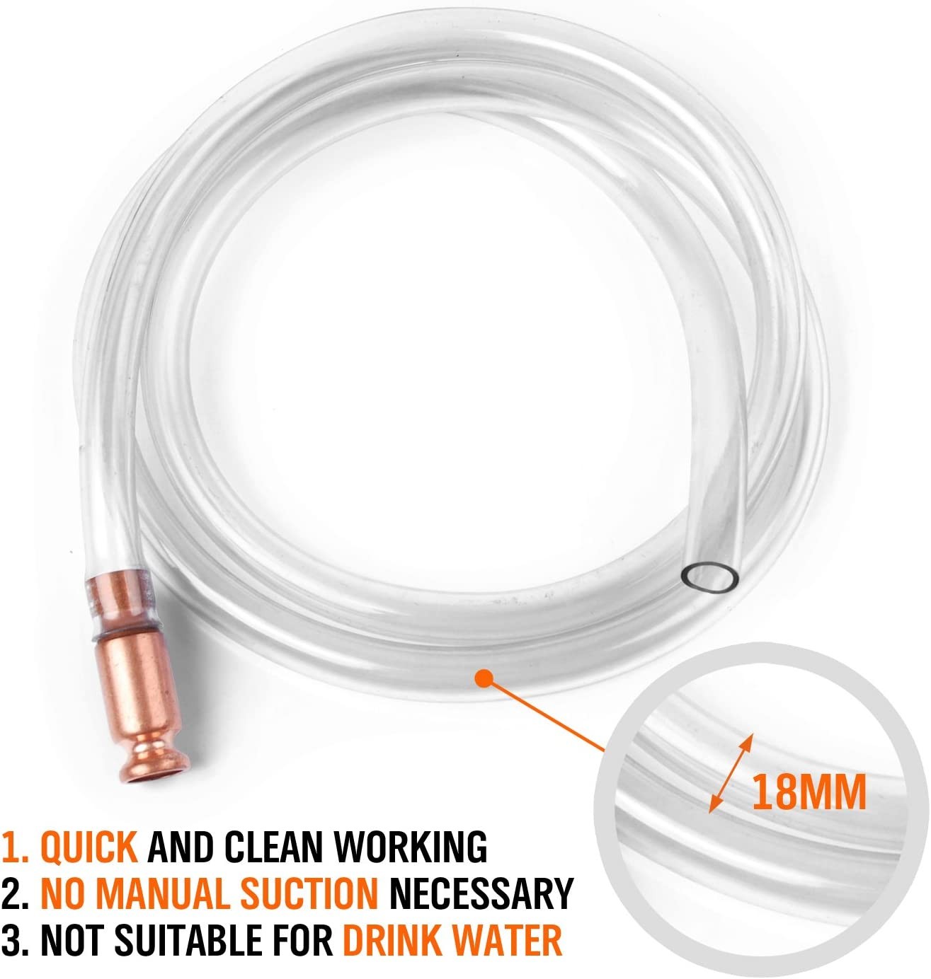 1pcs Self Priming Jiggler Transfer Fuel Water Oil Paint Copper Siphon Hose Pump gallery
