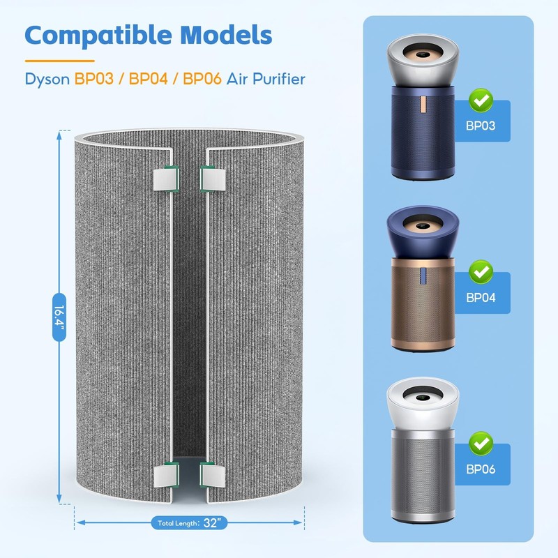 BP03 Activated Carbon Replacement Air Filter, Compatible with Dyson BP03 BP04... gallery