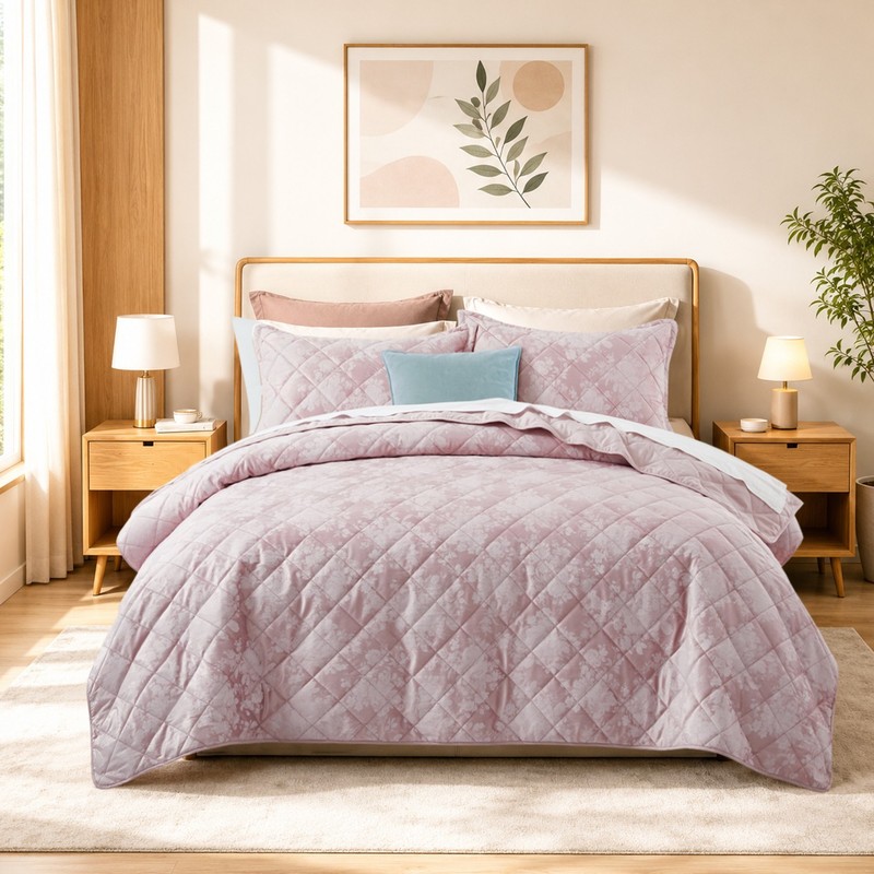 Quilt Bedspread Set Soft Premium Texture Reversible Coverlet for Summer Bedding gallery