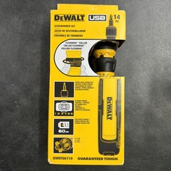 Cordless Screwdriver 4V USB Rechargeable LED 12pc Bit Set DEWALT Electric Light
