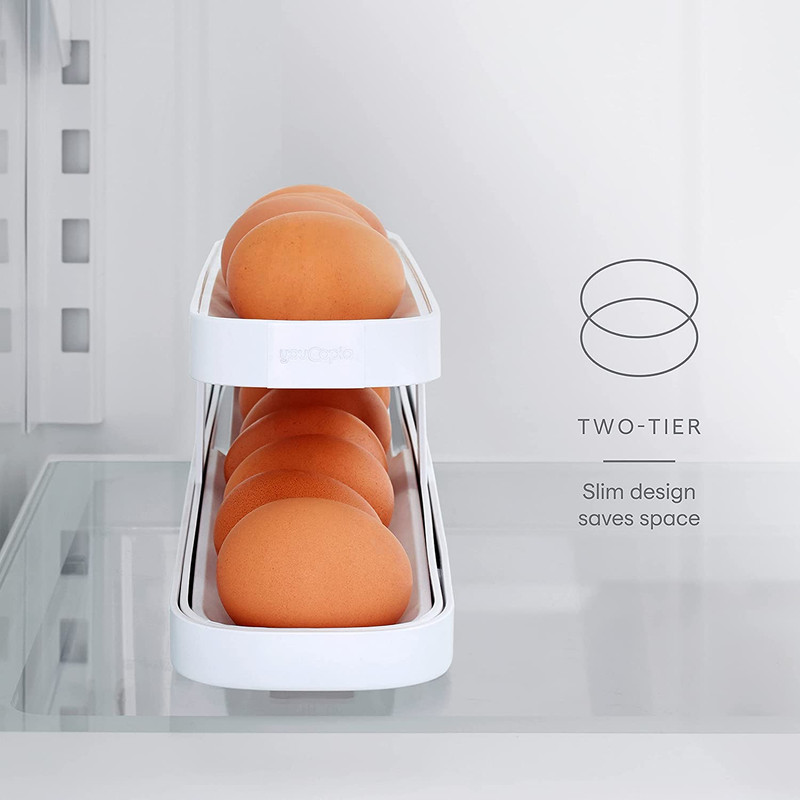 Rolldown™ Egg Dispenser, Space-Saving Rolling Eggs Dispenser and Organizer for R gallery