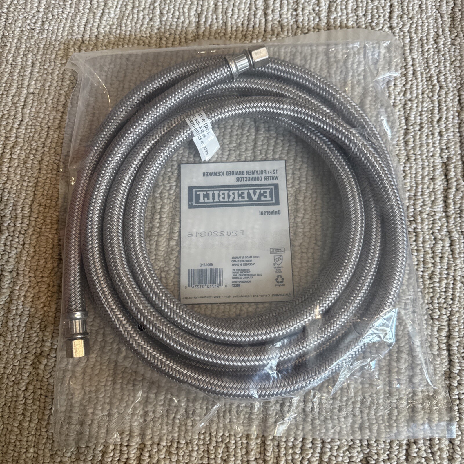 Everbilt Universal 12ft Polymer Braided Ice Maker Water Connector gallery