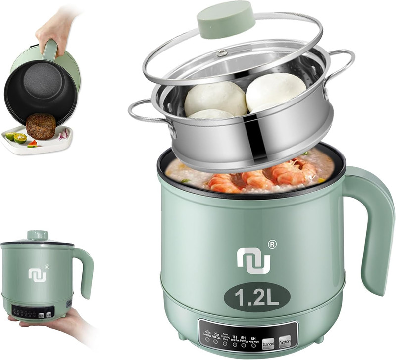 Smart Mini Hot Pot with Timer and Automatic Shut off 1.2L Non-Stick Rapid Noodle gallery
