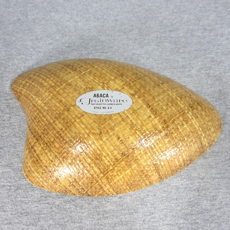 Abaca by Grainware Bowl MCM Atomic Freeform Hand Loomed Fiber Molded Dish gallery