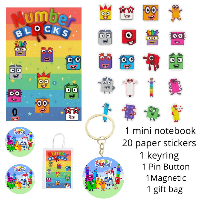 Personalised Number Blocks Gift Kit –Includes Stickers + Keychain & More gallery