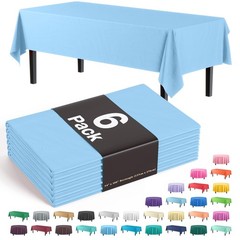 Exquisite 6-Pack Premium Plastic Tablecloth 54in. x 108in. Rectangle Plastic …