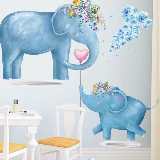 Ext Large High quality PVC Removable elephants wall Decal for kids rooms- DIY gallery