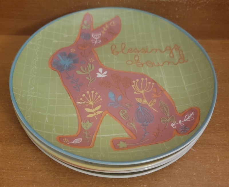 Certified International Easter Salad plate set of 4, 8 1/8", Amylee Weeks, EUC gallery