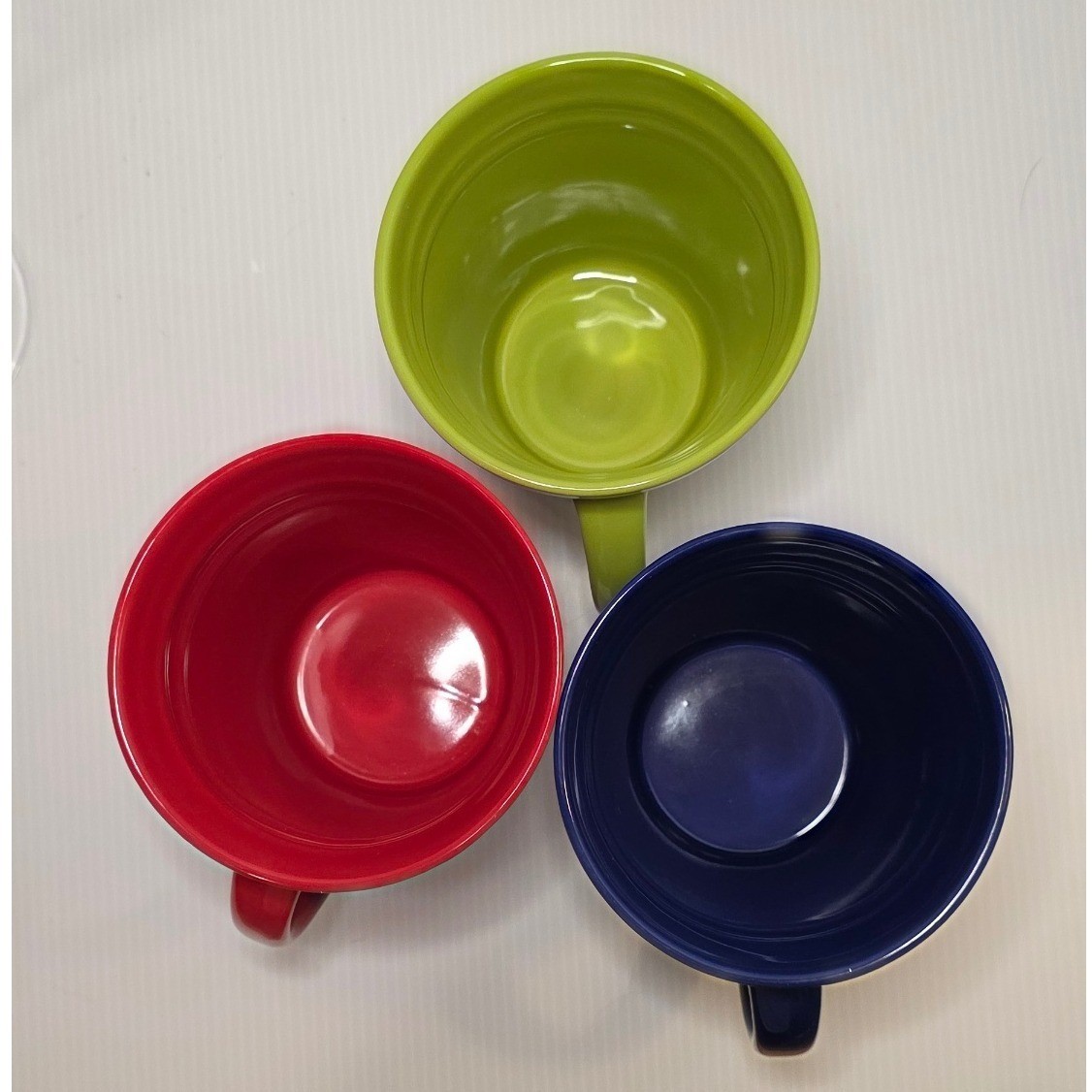 Set of 3 Solid Color Ceramic Coffee Mugs Red Green Blue Unbranded gallery