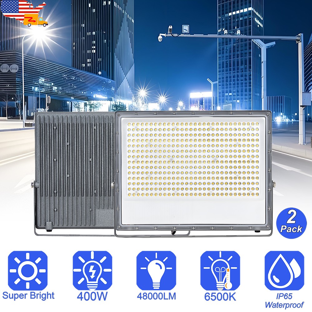2 Pack LED Flood Light Spotlight AC110V-277V Garden Square Soccer Arena Lights gallery