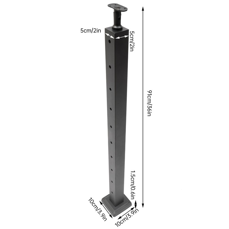 4pcs Cable Railing Posts Deck Railing 36"x2"x2" Black Posts With Holes gallery