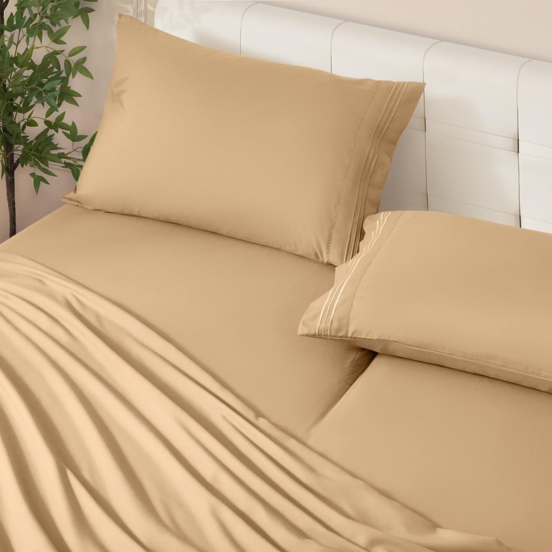 Split Top King Fitted Only for Adjustable Beds, Soft Microfiber Split Head Fl... gallery