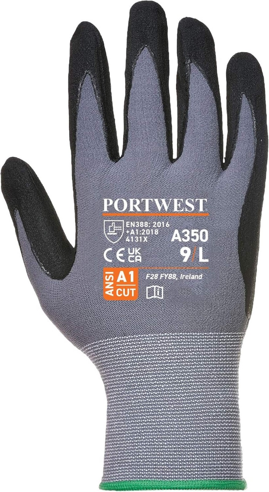 A350 Grip Work Gloves - Lightweight Nitrile Foam Dermiflex Safety Gloves Black gallery