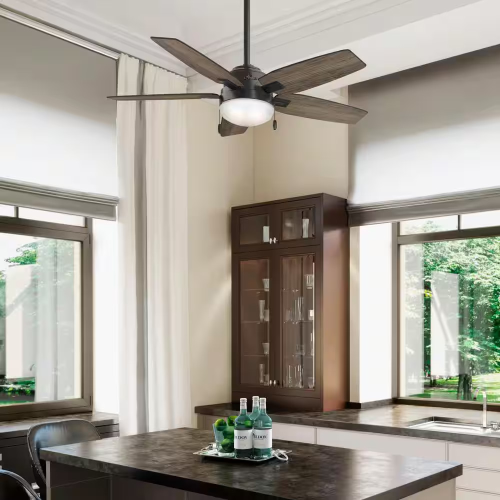 Antero 46 In. LED Indoor Matte Black Ceiling Fan with Light Kit gallery