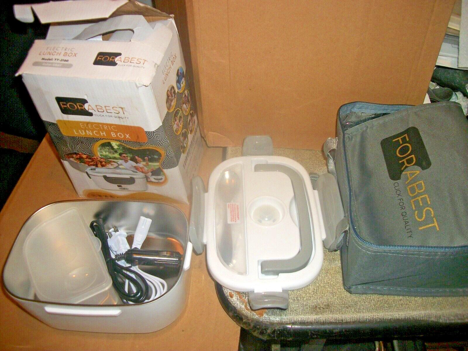 NEW 110Volt/12 Volt Electric Lunch Box - Stainless Steel Pot With Insulated Bag gallery