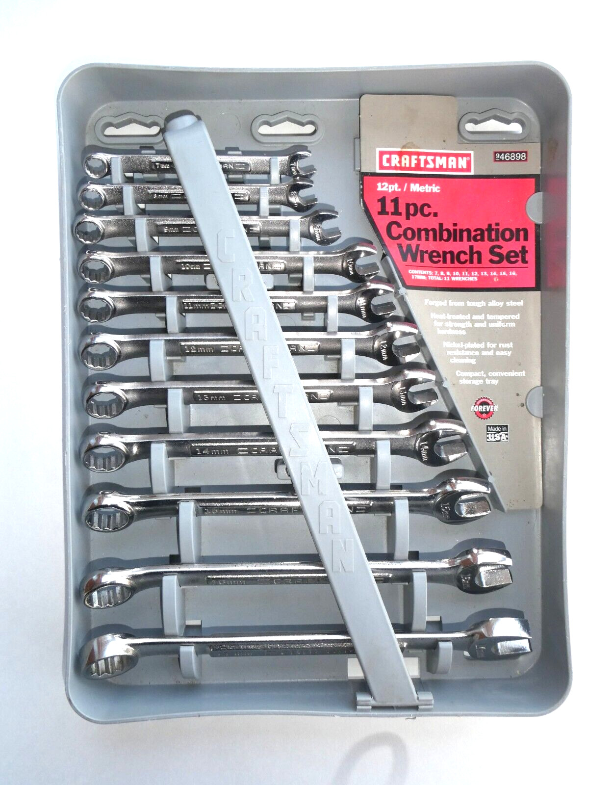 Craftsman 11 Pc Metric Combination Wrench Set 7mm - 17mm 12 PT Made In USA Tool gallery