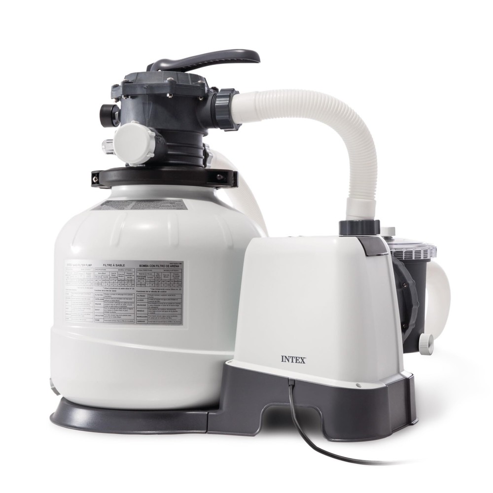 Pump 2800 GPH Sand Filter Automatic Timer Gray Intex 26647EG Pool Krystal Clear
