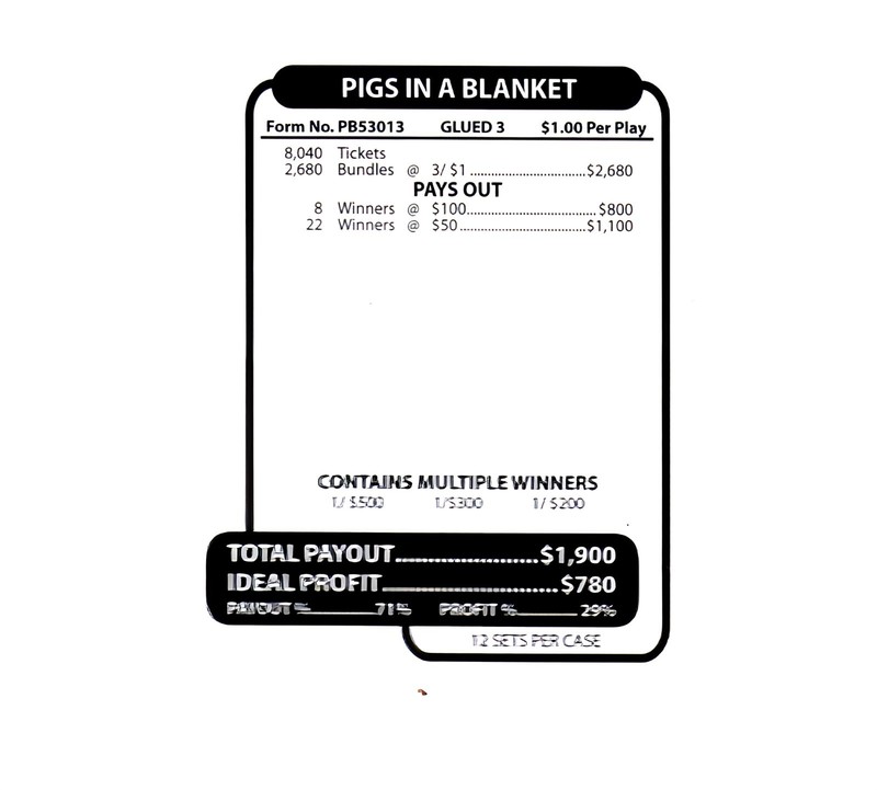 Pull Tab Ticket - Jars - Game - Pigs in a Blanket - 2,680 ct gallery
