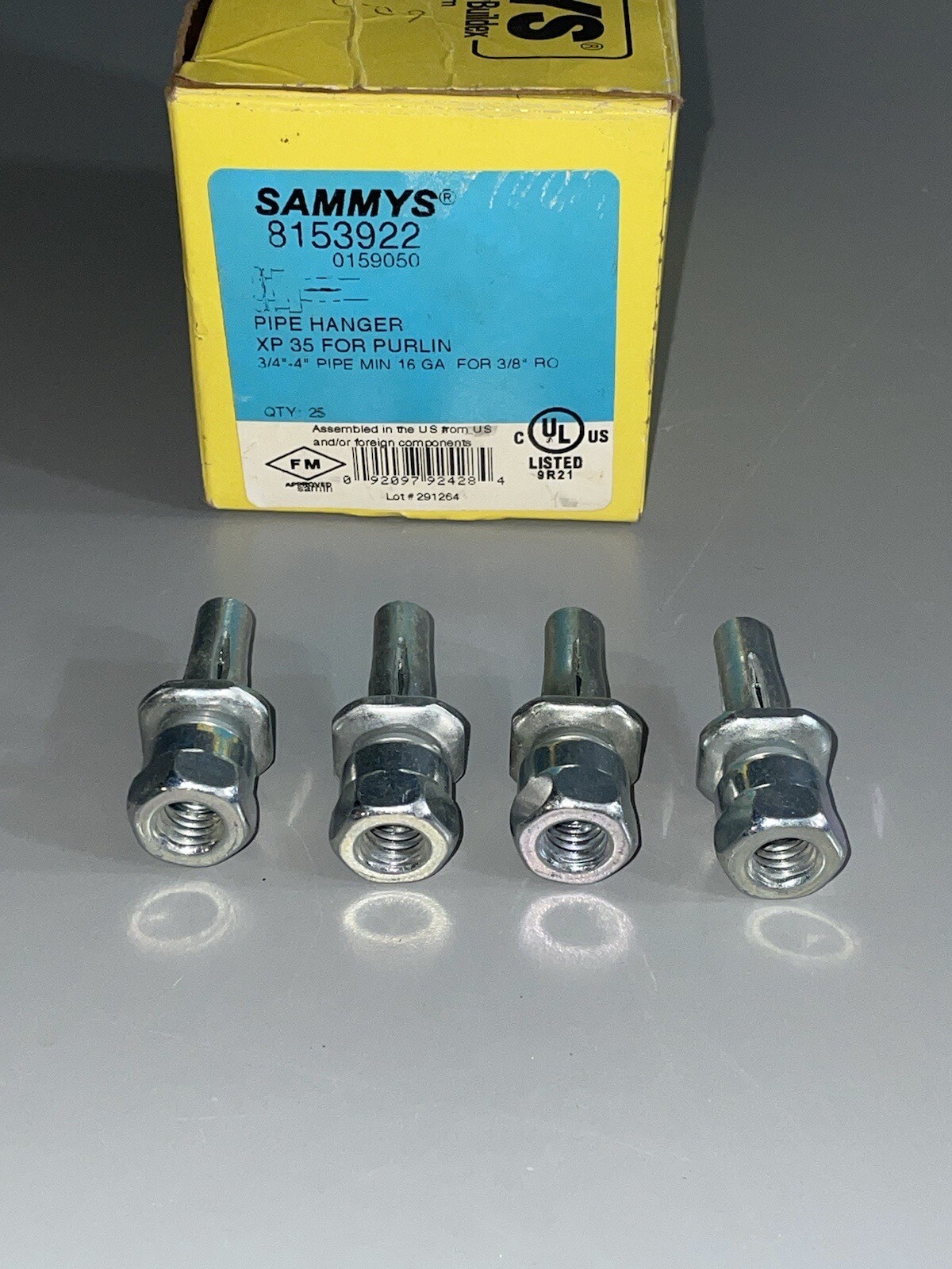 Sammys XP 35 3/8 Inch Vertical Threaded Rod Steel Electro-Zinc Finish - LOT OF 4 gallery