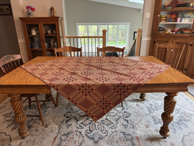 Primitive Farmhouse Red Tan Table Square Tablecloth 50” X 52” gallery