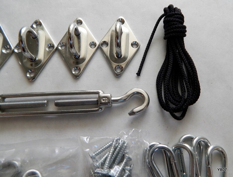 Mixed Set Stainless Sun Shade Sails Accessories gallery