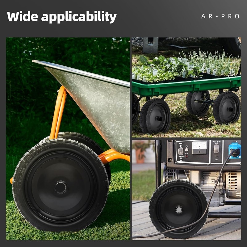 High-Durability 13" Flat-Free Tire & Wheel Set - 330 lbs Capacity, Easy Install gallery