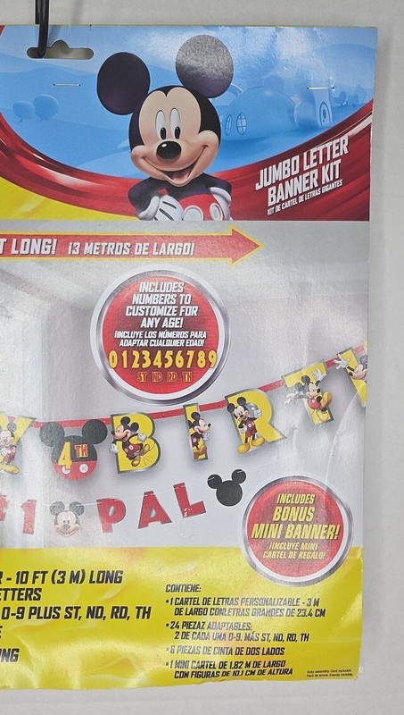 Disney Junior Mickey Mouse Jumbo Letter Banner Kit 10 Ft Yellow Birthday Decor gallery