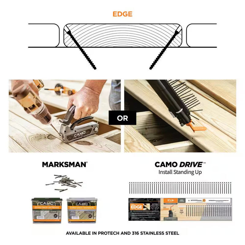 CAMO Hidden Deck Screws Fasteners 2 3/8 in Protech T15 Star Drive Decking Screws gallery