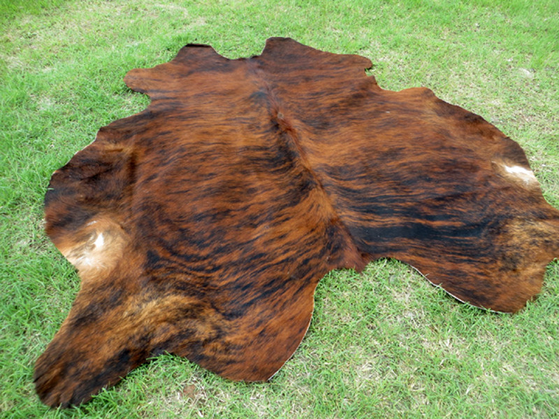 GENUINE 6X6 FT BRINDLE BROWN Cowhide Rug natural Cowhides Cow Hide Skin gallery