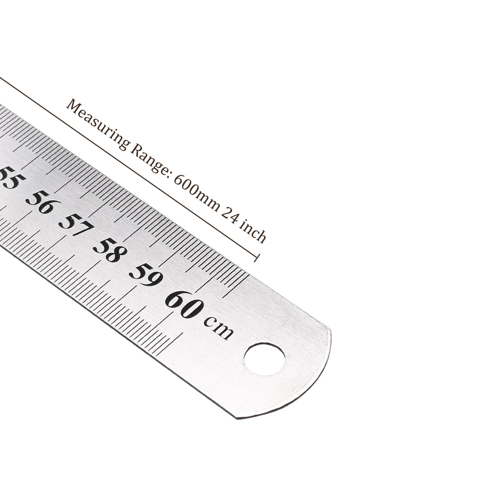 Metal Straight Edge Ruler 60cm 24" Metric Stainless Steel Centimeters Rulers gallery