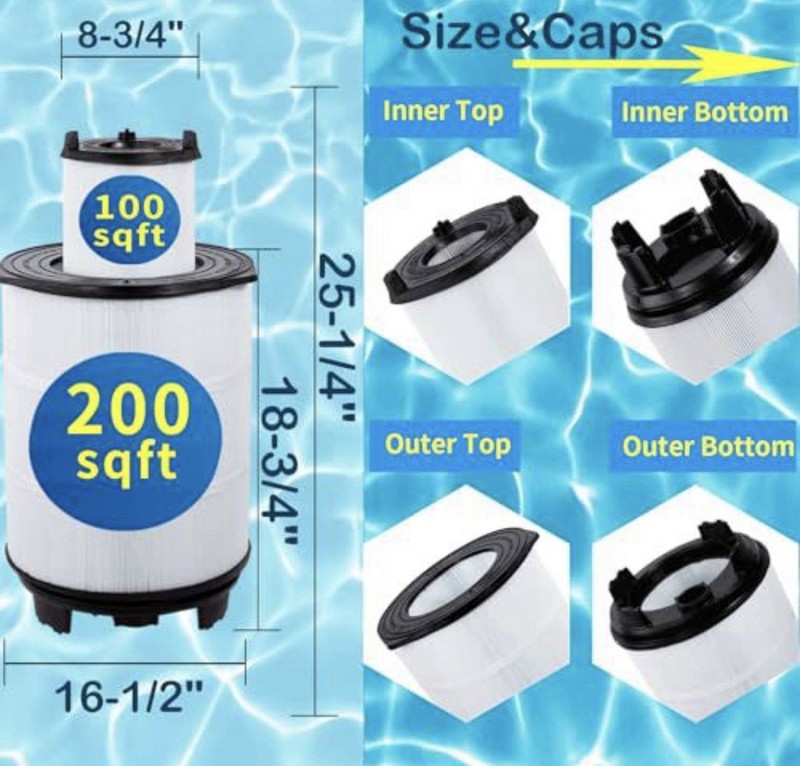 S7M120 System 3 Inner & Outer Pool Filter 25021-0200S, 25022-0201S S7M120, SR300 gallery