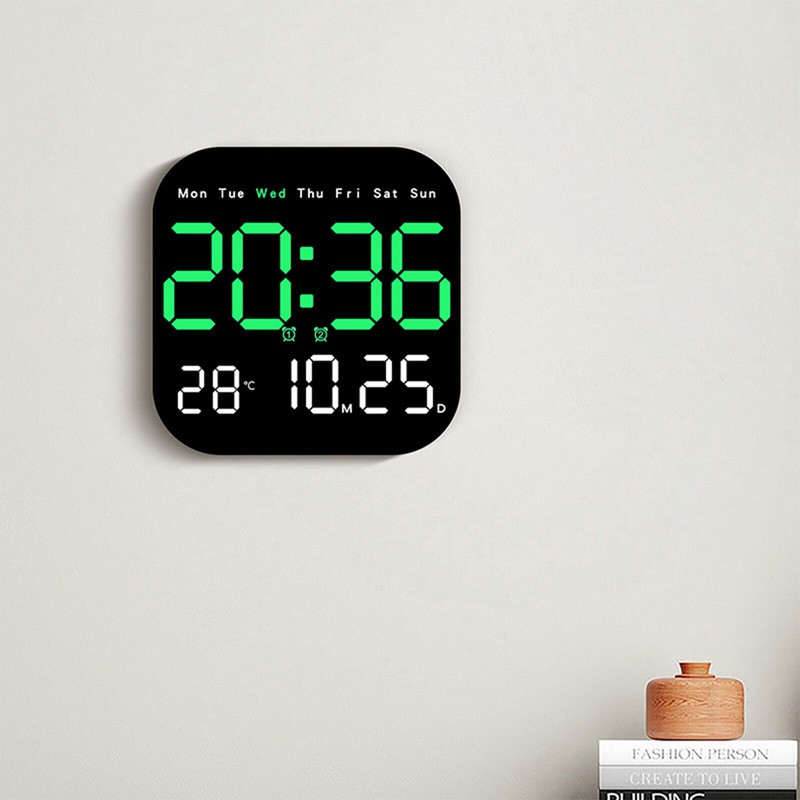 LED Large Digital Wall Clock Remote Control Temperature Date Week Display Set gallery