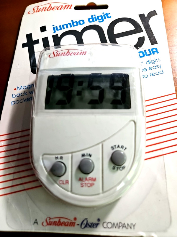 Sunbeam Jumbo Digit Timer #8188 White NOS Vintage 1992 gallery
