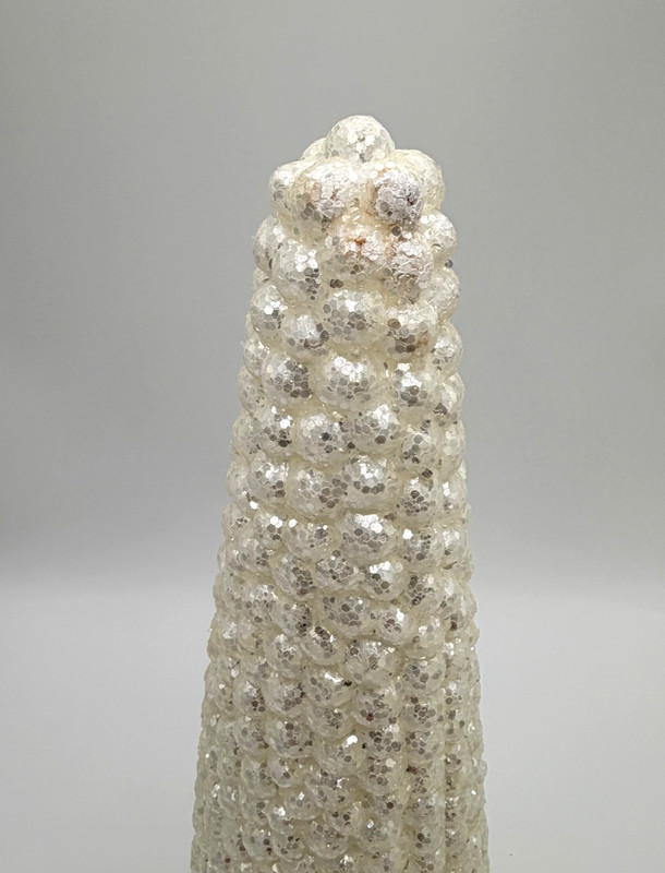 Decorative Glitter Christmas Tree Cones Set 2 White Winter Holiday Table Decor gallery