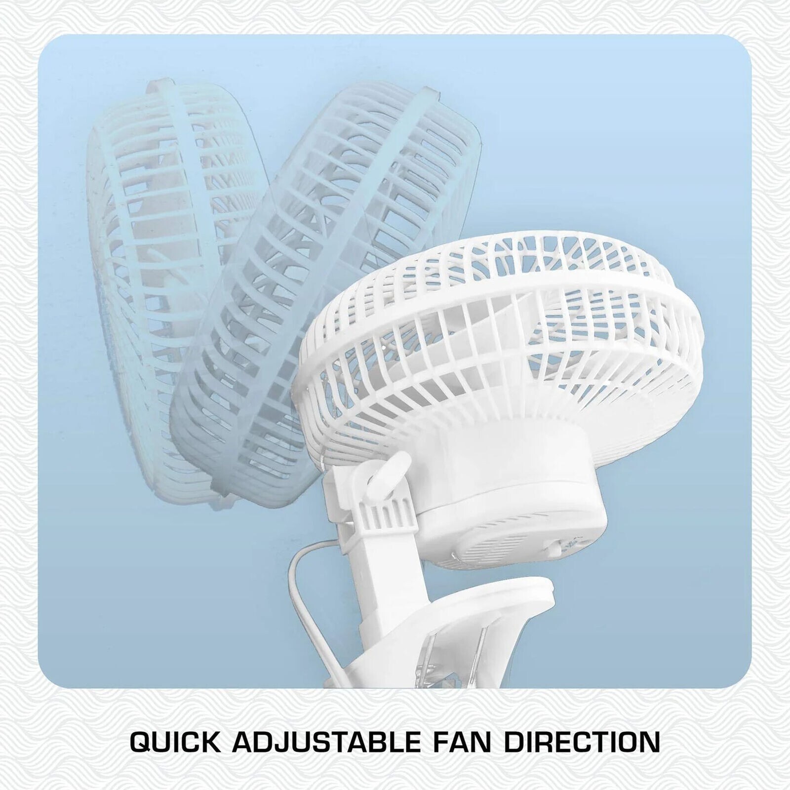 Hurricane Classic 6" Clip Fan, 2 Speed Desk Table Fan w/ Adjustable Tilt, White gallery