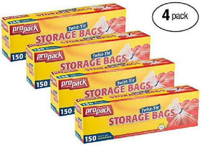 ProPack Disposable Plastic Storage Bags with Original Twist Tie, 1 Gallon Size gallery