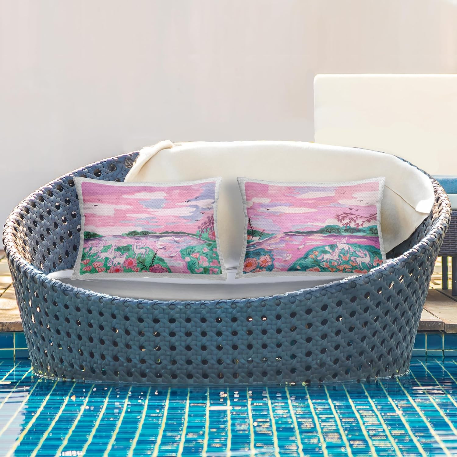Whimsical Unicorn Outdoor Pillows by Melissa Wang - Set of 2 gallery