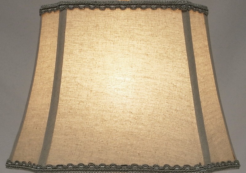 Linen Natural Rectangle Inverted Cut Corner Lampshade with Matching Braid Trim gallery