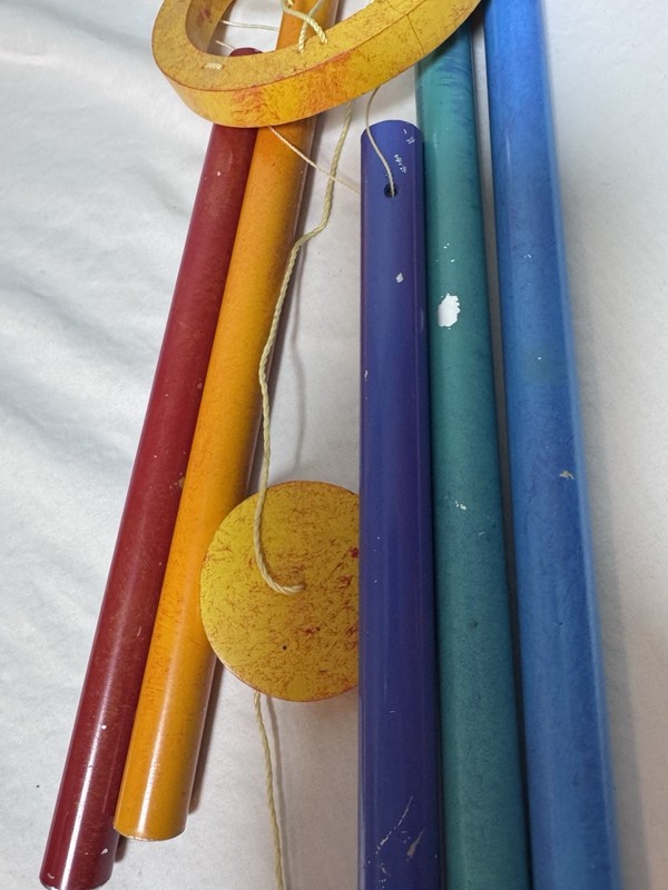Vintage Celestial Sun Hanging Mobile Windchime Decor Whimsygoth Tube Colorful gallery
