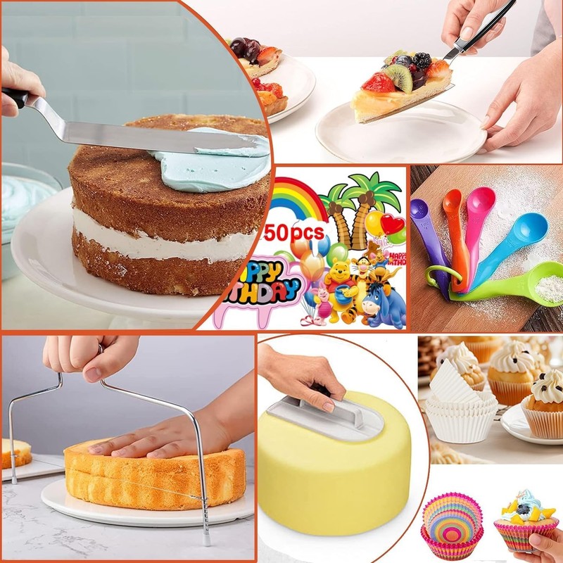 540pcs Cake Decorating Kit Baking Supplies with Springform Pans Turntable Icing gallery