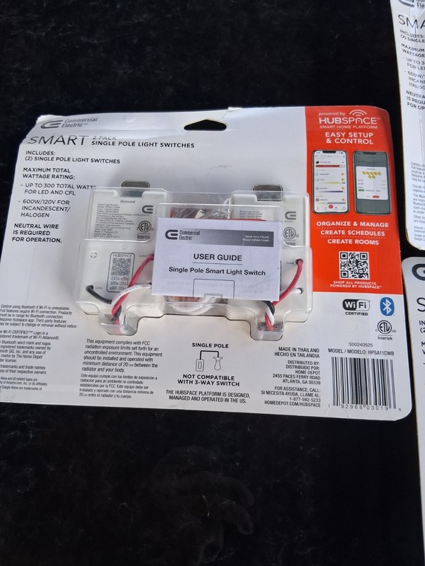 15 Amp Single-Pole White Smart Rocker Light Switch with Wi-Fi & Bluetooth Lot 6 gallery