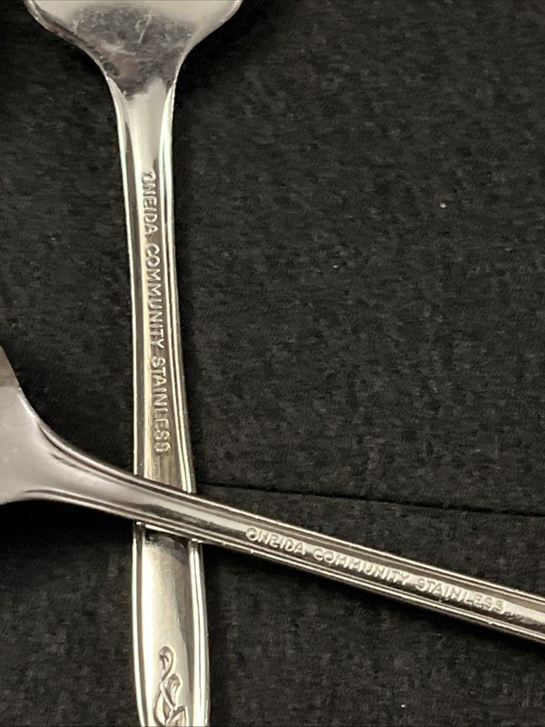 Lot Oneida Community Stainless Flatware Spring ROSE 19 Misc Pieces gallery