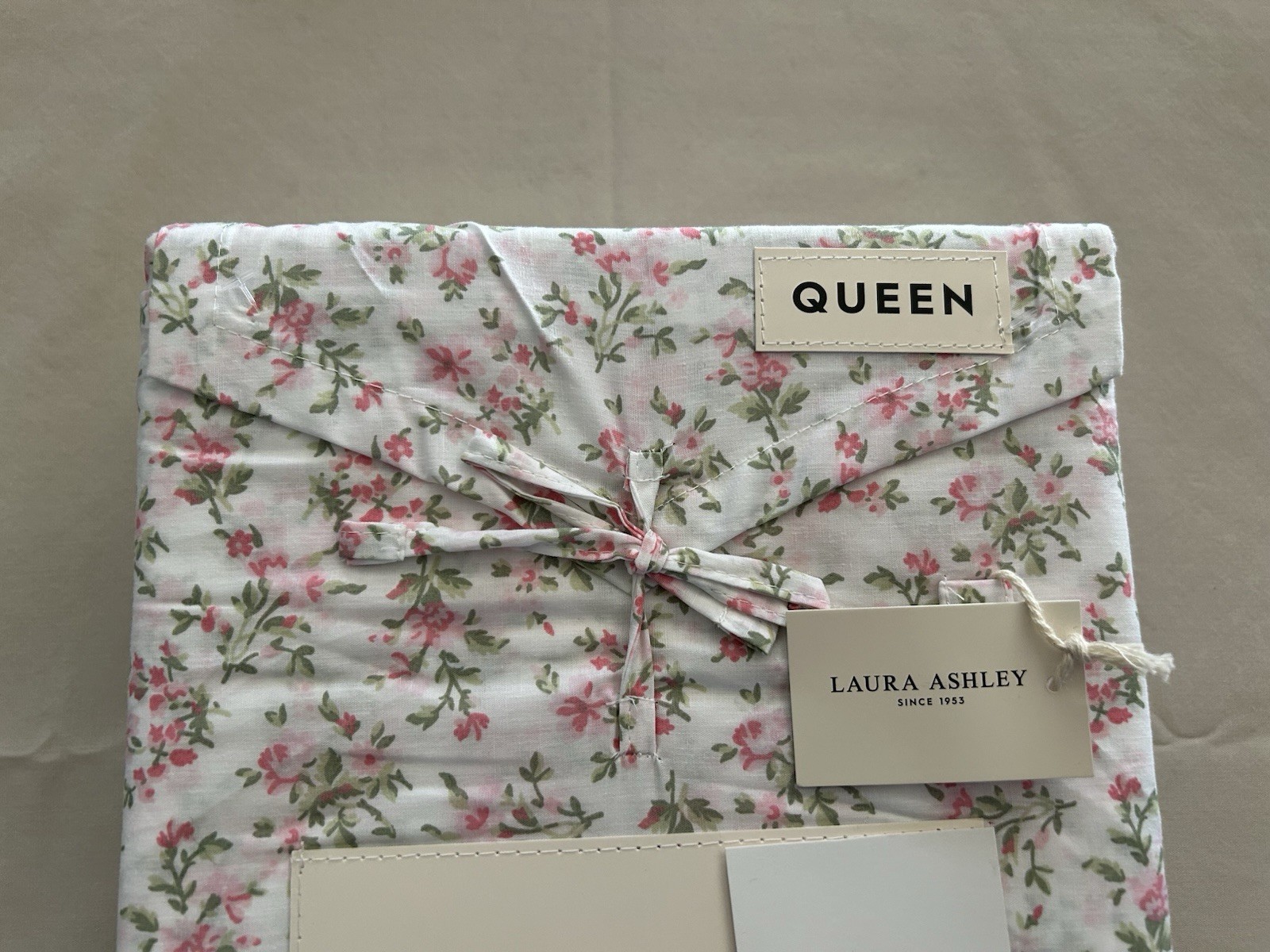 NEW 4pc Laura Ashley Queen Sheet Set Cottage Floral DIANES DITSY PINK & Green gallery