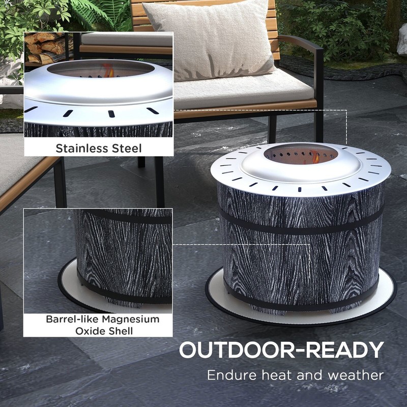 Smokeless Fire Pit with Mat 20" Firepit Magnesium Oxide Black gallery