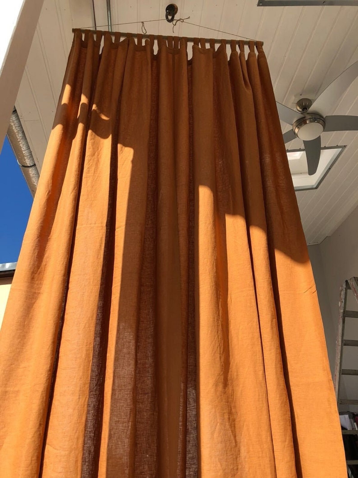 Cinnamon Cotton Curtains Handmade Cotton Curtains Soft Cotton Curtains 2 panel gallery