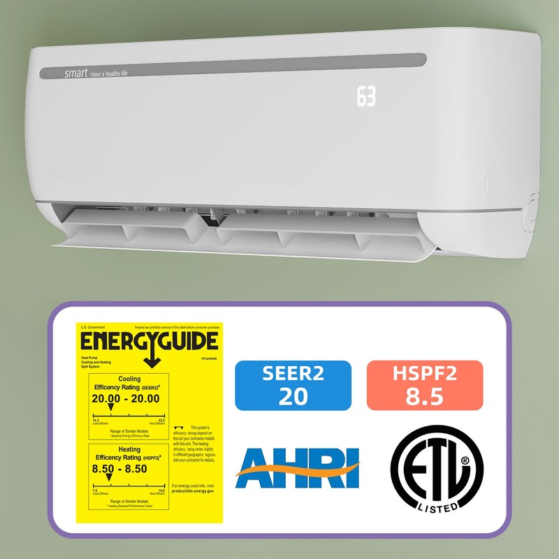 12000 BTU Mini Split Air Conditioner Heat Pump System Wifi Enabled 20 SEER2 115V gallery