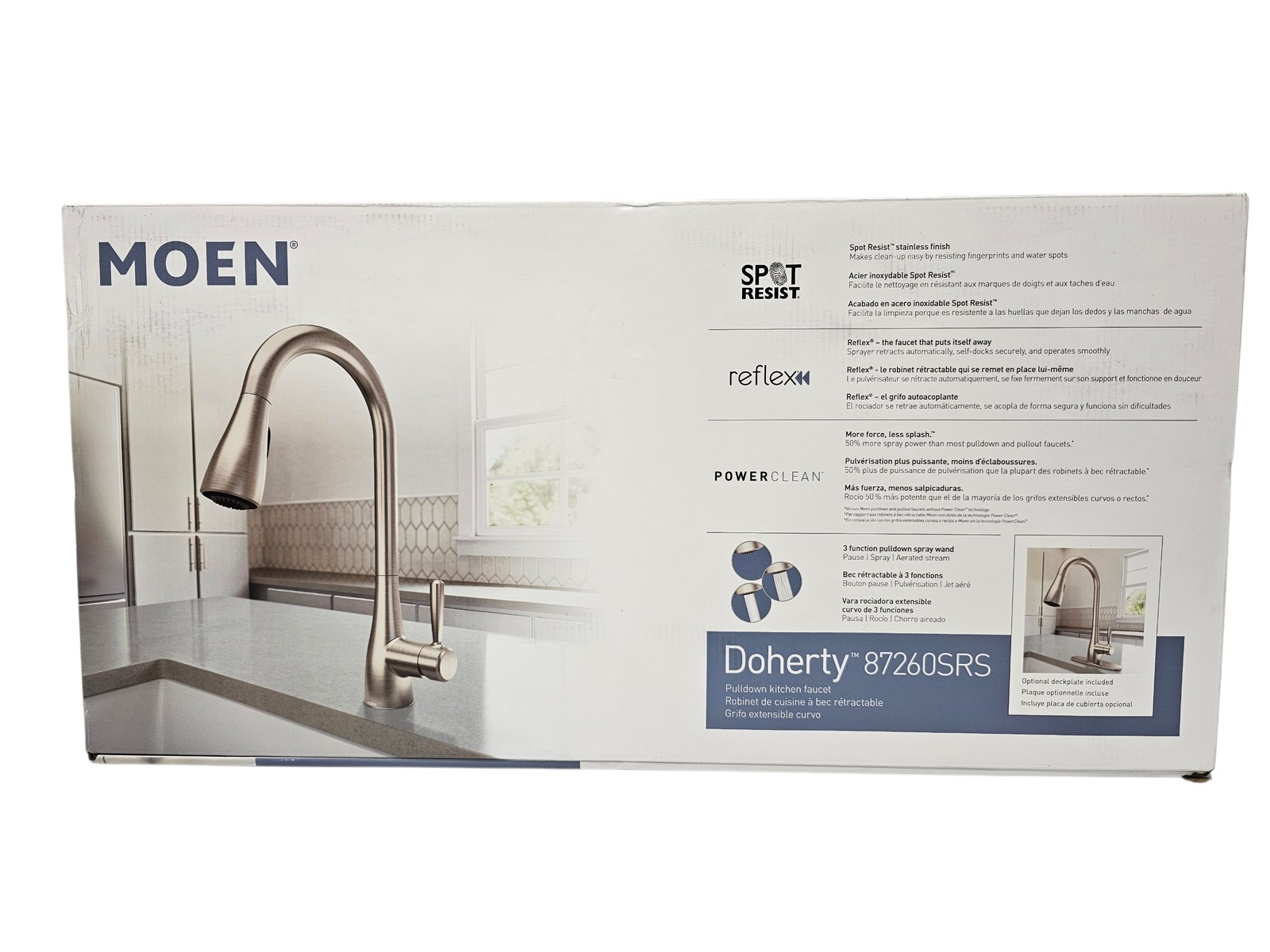 MOEN Doherty Single Handle Pull-Down Sprayer Kitchen Faucet in Stainless Finish gallery