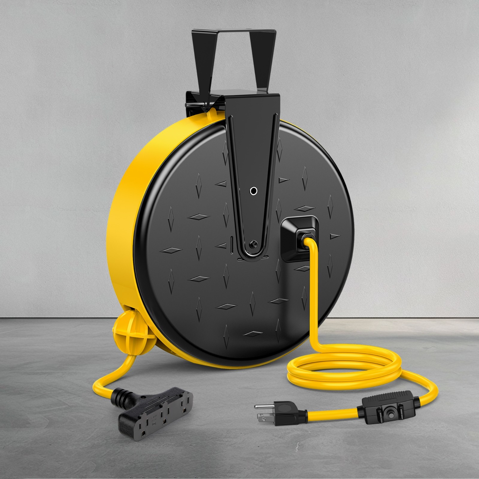 DEWENWILS 30Ft Metal Retractable Extension Cord Reel, 16/3 Gauge SJTW Power Cord gallery