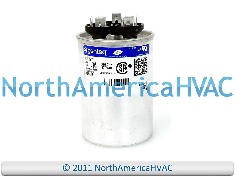 Capcom Capacitor Dual Run Round 30/5 uf 370 volt Fits GE Genteq 27L877 27L877BZ3